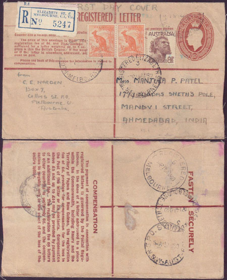 1950 Australia Registered Mail Envelope